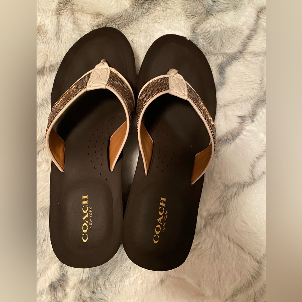 Coach flip flops with heel